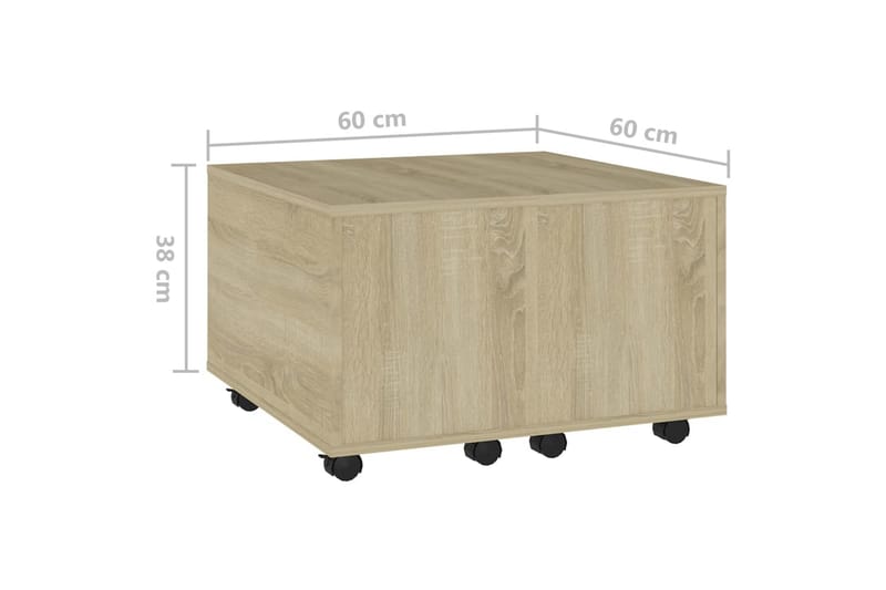 sofabord 60x60x38 cm spånplade sonoma-eg - Brun - Sofabord