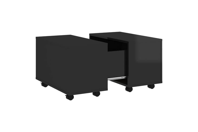 sofabord 60x60x38 cm spånplade sort højglans - Sort - Sofabord