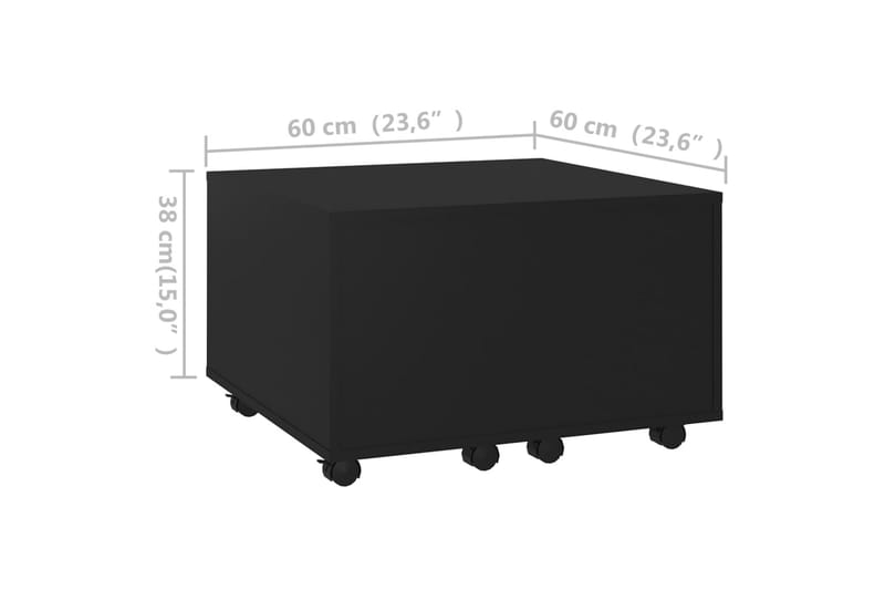 sofabord 60x60x38 cm spånplade sort - Sort - Møbler - Borde - Sofabord