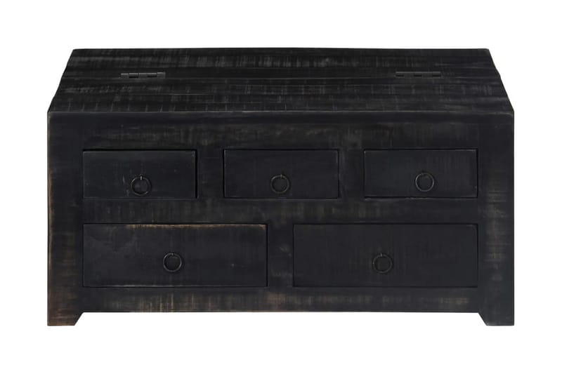 Sofabord 65 X 65 X 30 Cm Massivt Mangotræ Sort - Sort - Møbler - Borde - Sofabord