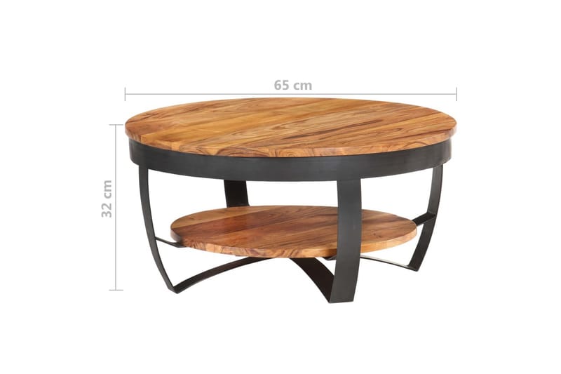 Sofabord 65x65x32 cm Massivt Akacietræ - Møbler - Borde - Sofabord