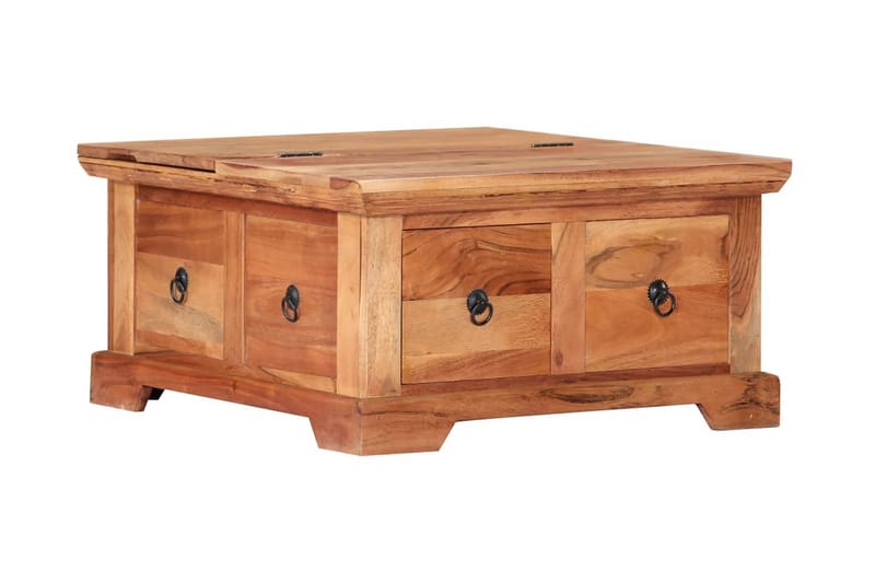 Sofabord 66 X 70 X 35 Cm Massivt Akacietræ - Beige - Møbler - Borde - Sofabord