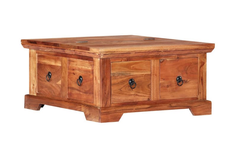 Sofabord 66 X 70 X 35 Cm Massivt Akacietræ - Beige - Møbler - Borde - Sofabord