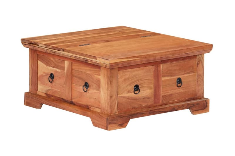 Sofabord 66 X 70 X 35 Cm Massivt Akacietræ - Beige - Møbler - Borde - Sofabord