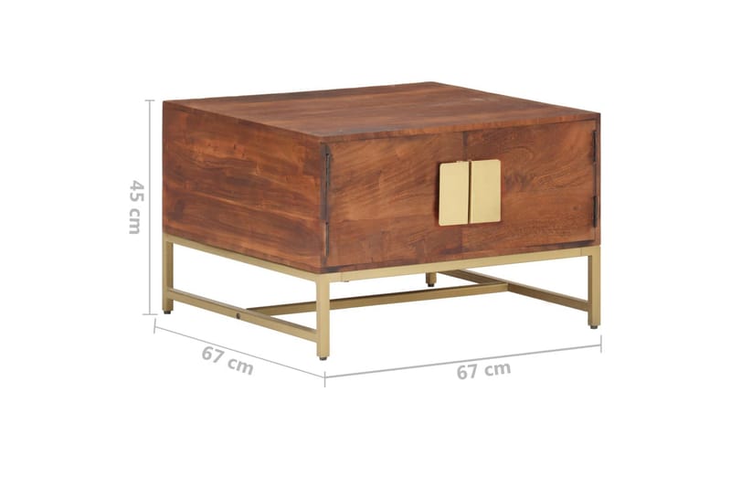 Sofabord 67x67x45 cm massivt akacietræ honningbrun - Brun - Møbler - Borde - Sofabord