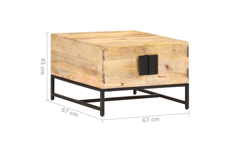 Sofabord 67x67x45 cm massivt mangotræ - Brun - Sofabord