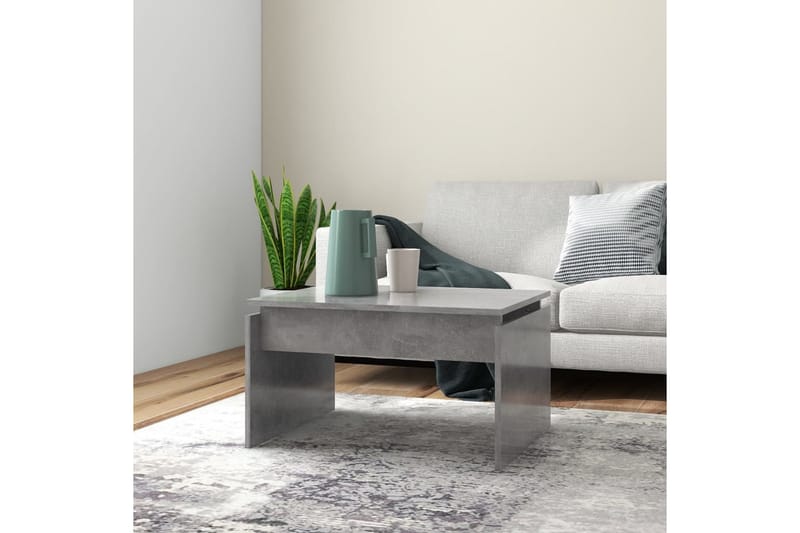 sofabord 68x50x38 cm spånplade betongrå - Grå - Sofabord