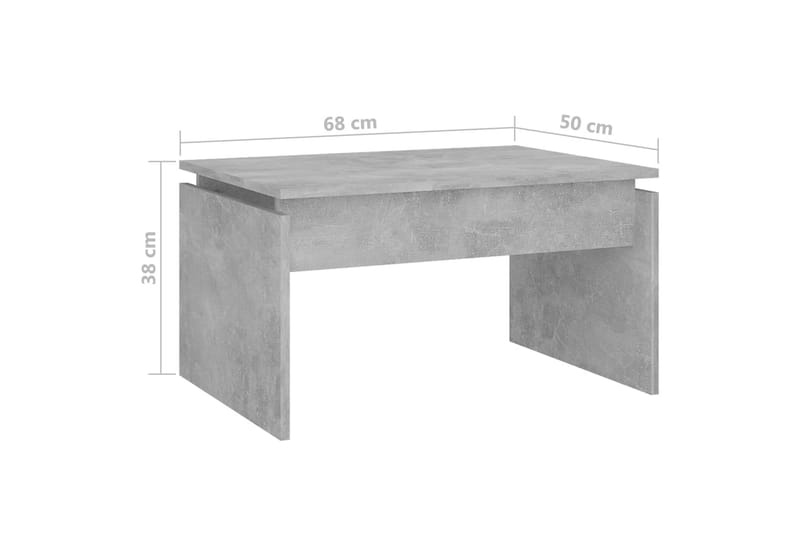 sofabord 68x50x38 cm spånplade betongrå - Grå - Møbler - Borde - Sofabord