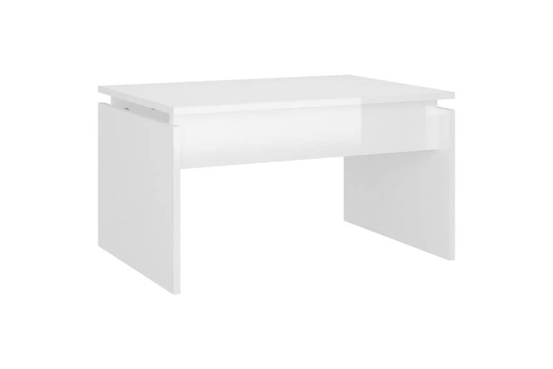 sofabord 68x50x38 cm spånplade hvid højglans - Hvid - Sofabord