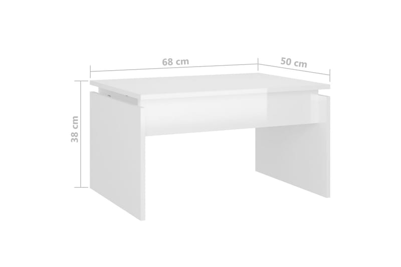 sofabord 68x50x38 cm spånplade hvid højglans - Hvid - Møbler - Borde - Sofabord