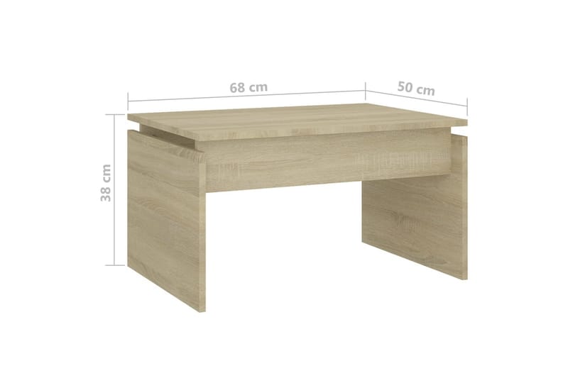 sofabord 68x50x38 cm spånplade sonoma-eg - Brun - Sofabord