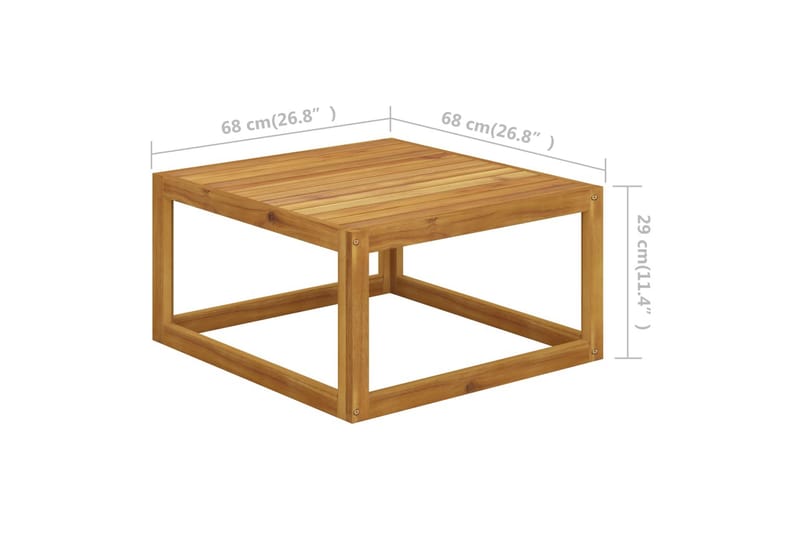 Sofabord 68x68x29 cm massivt Akacietræ - Sofabord