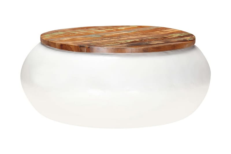 Sofabord 68x68x30 cm massivt genanvendt træ hvid - Hvid - Møbler - Borde - Sofabord