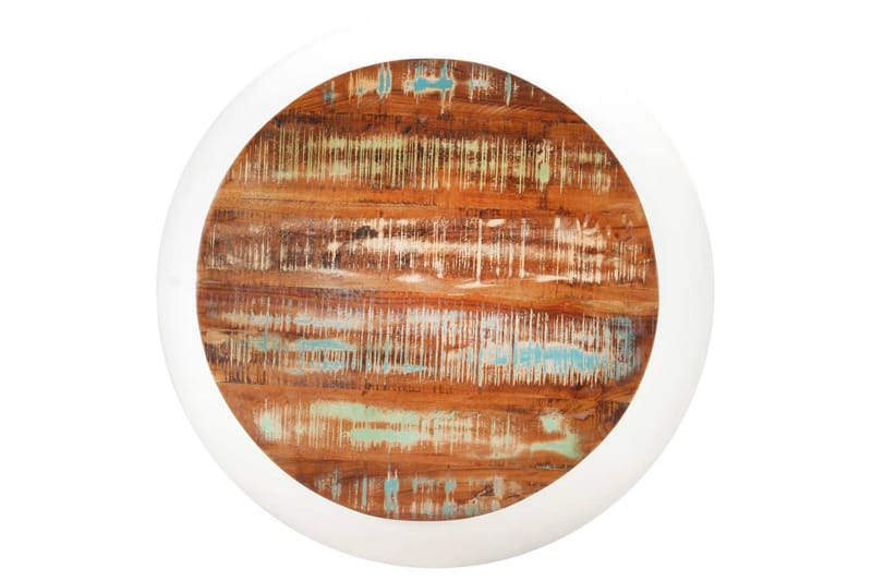 Sofabord 68x68x30 cm massivt genanvendt træ hvid - Hvid - Møbler - Borde - Sofabord