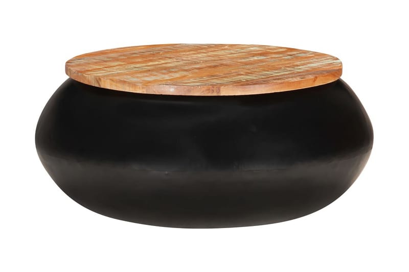 Sofabord 68x68x30 cm massivt genanvendt træ sort - Sort - Møbler - Borde - Sofabord