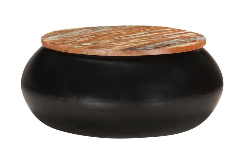 Sofabord 68x68x30 cm massivt genanvendt træ sort - Sort - Møbler - Borde - Sofabord