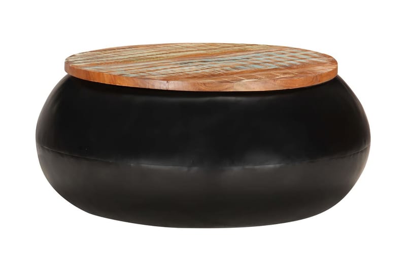 Sofabord 68x68x30 cm massivt genanvendt træ sort - Sort - Møbler - Borde - Sofabord