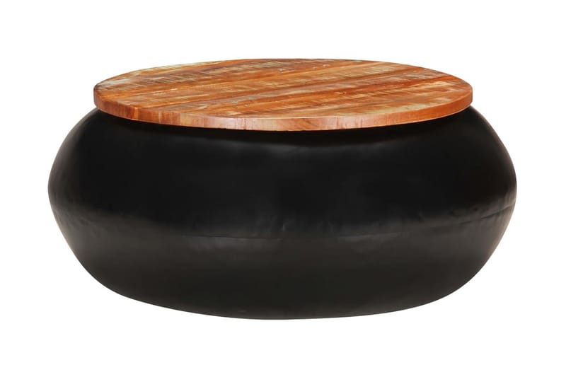 Sofabord 68x68x30 cm massivt genanvendt træ sort - Sort - Møbler - Borde - Sofabord