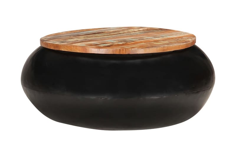 Sofabord 68x68x30 cm massivt genanvendt træ sort - Sort - Møbler - Borde - Sofabord