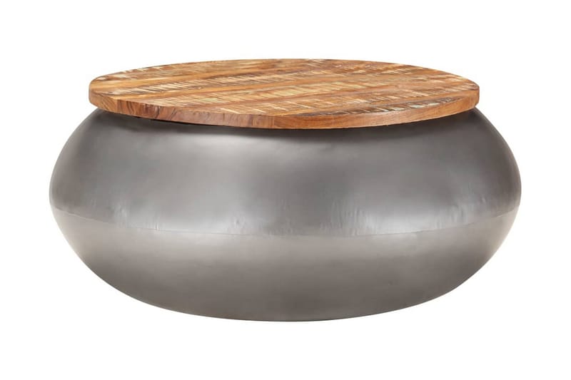 Sofabord 68x68x30 cm massivt genbrugstræ grå - Grå - Møbler - Borde - Sofabord