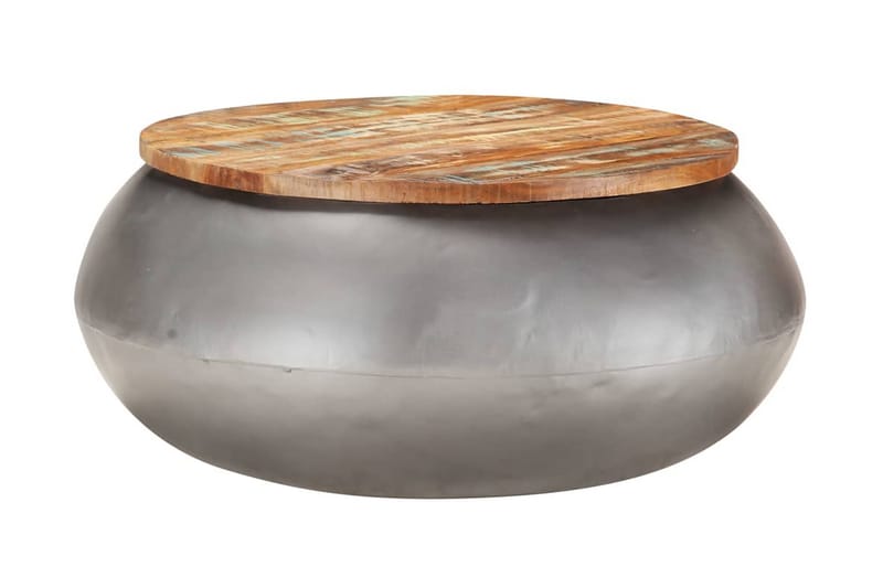 Sofabord 68x68x30 cm massivt genbrugstræ grå - Grå - Møbler - Borde - Sofabord