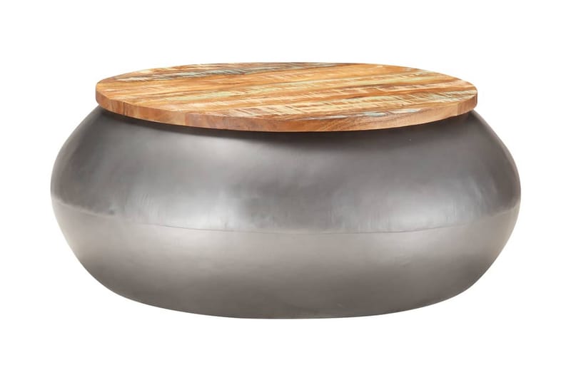 Sofabord 68x68x30 cm massivt genbrugstræ grå - Grå - Møbler - Borde - Sofabord