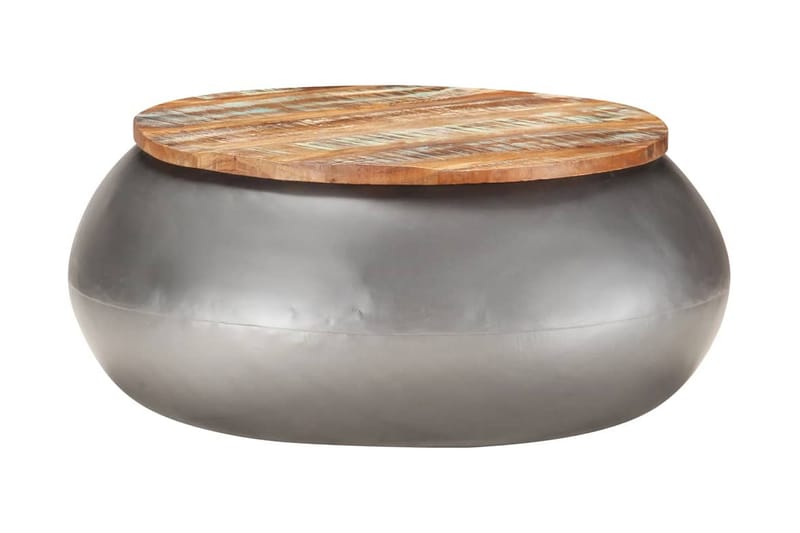 Sofabord 68x68x30 cm massivt genbrugstræ grå - Grå - Møbler - Borde - Sofabord