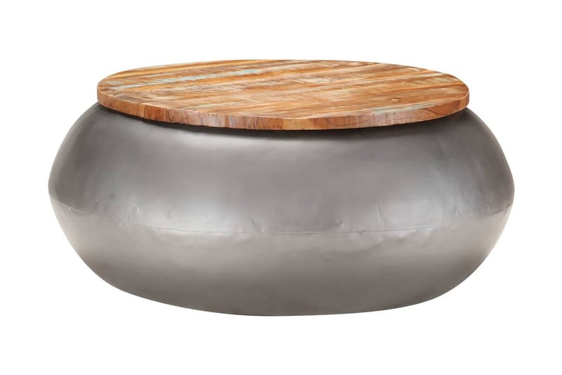 Sofabord 68x68x30 cm massivt genbrugstræ grå - Grå - Møbler - Borde - Sofabord