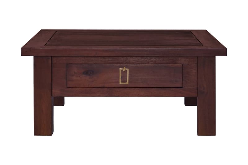 Sofabord 68x68x30 cm massivt mahognitræ klassisk brun - Brun - Sofabord