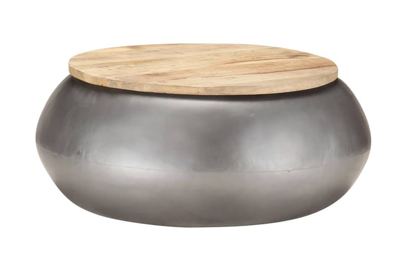 Sofabord 68x68x30 cm massivt mangotræ grå - Grå - Møbler - Borde - Sofabord