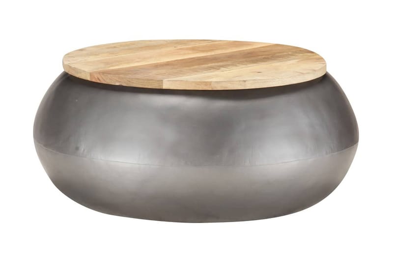 Sofabord 68x68x30 cm massivt mangotræ grå - Grå - Møbler - Borde - Sofabord