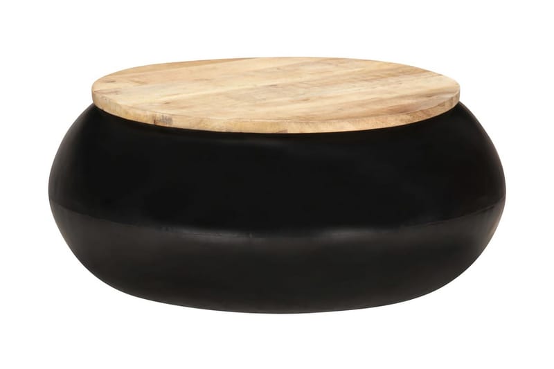 Sofabord 68x68x30 cm massivt mangotræ sort - Sort - Møbler - Borde - Sofabord