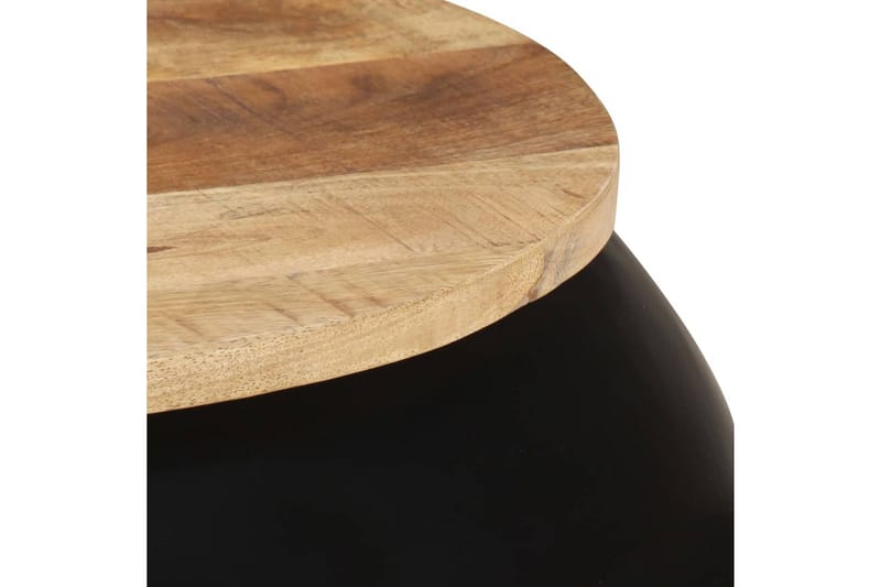 Sofabord 68x68x30 cm massivt mangotræ sort - Sort - Sofabord