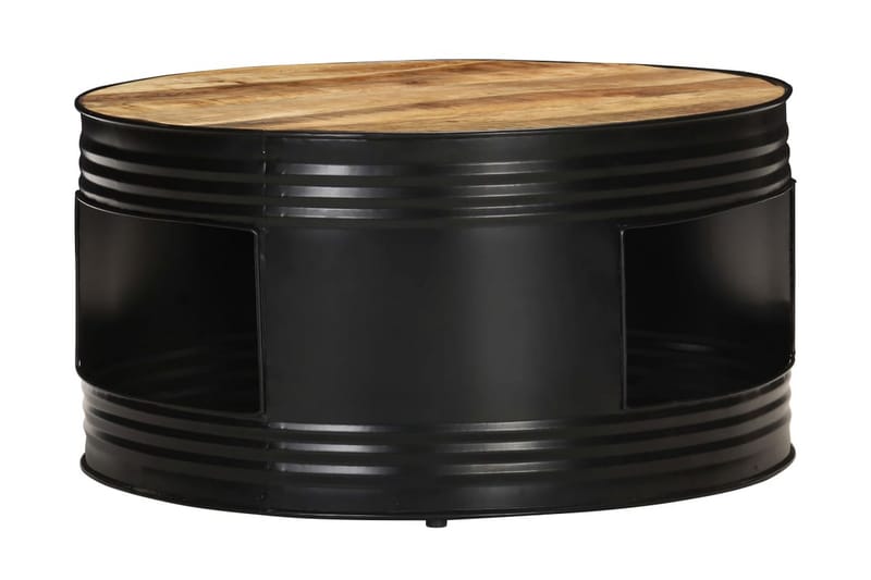sofabord 68x68x36 cm massivt ru mangotræ sort - Sort - Møbler - Borde - Sofabord