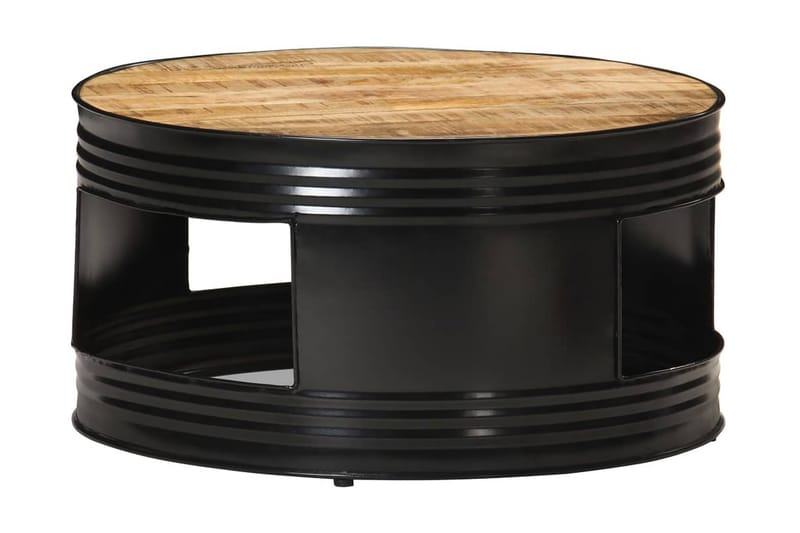 sofabord 68x68x36 cm massivt ru mangotræ sort - Sort - Møbler - Borde - Sofabord