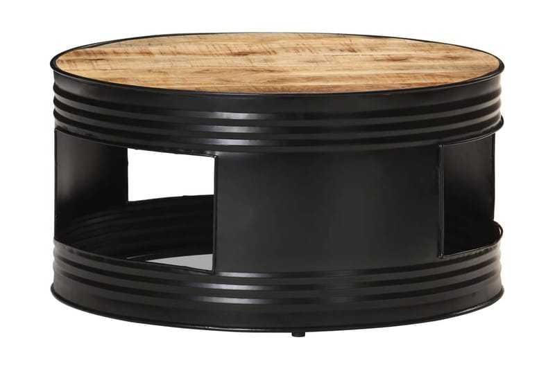 sofabord 68x68x36 cm massivt ru mangotræ sort - Sort - Møbler - Borde - Sofabord