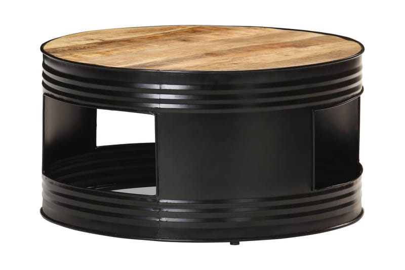 sofabord 68x68x36 cm massivt ru mangotræ sort - Sort - Møbler - Borde - Sofabord