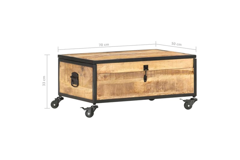 Sofabord 70x50x33 cm Massivt Mangotræ - Brun - Møbler - Borde - Sofabord
