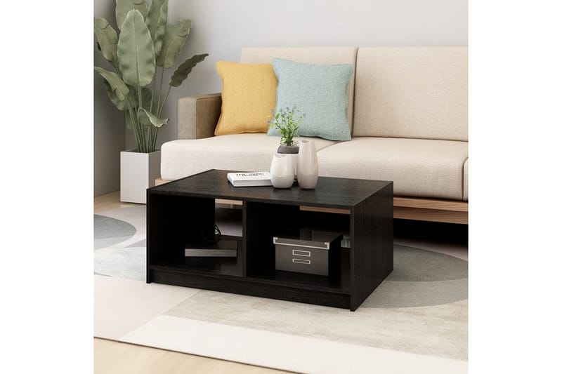 sofabord 75x50x33,5 cm massivt fyrretræ sort - Sort - Møbler - Borde - Sofabord