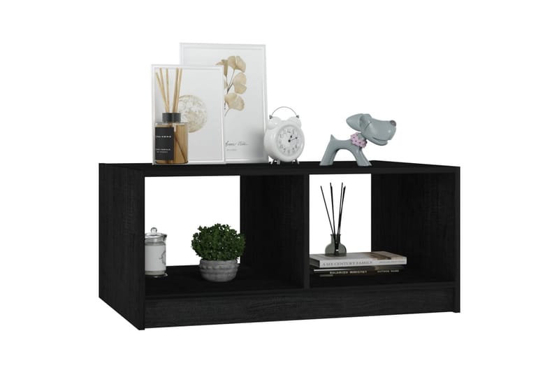 sofabord 75x50x33,5 cm massivt fyrretræ sort - Sort - Møbler - Borde - Sofabord