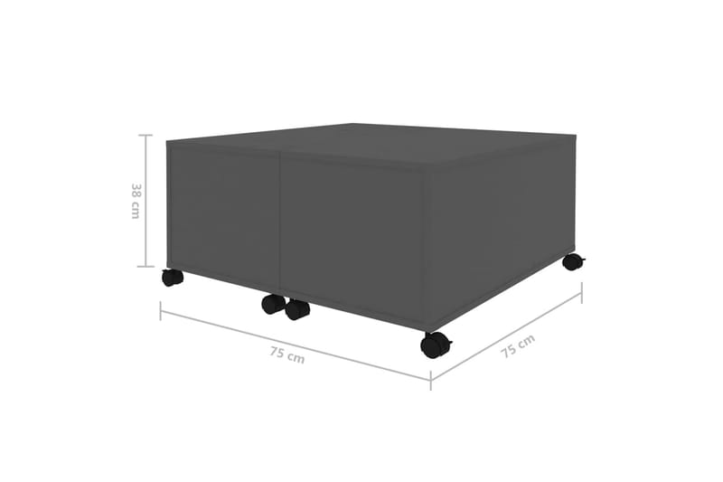 sofabord 75x75x38 cm spånplade grå - Grå - Sofabord