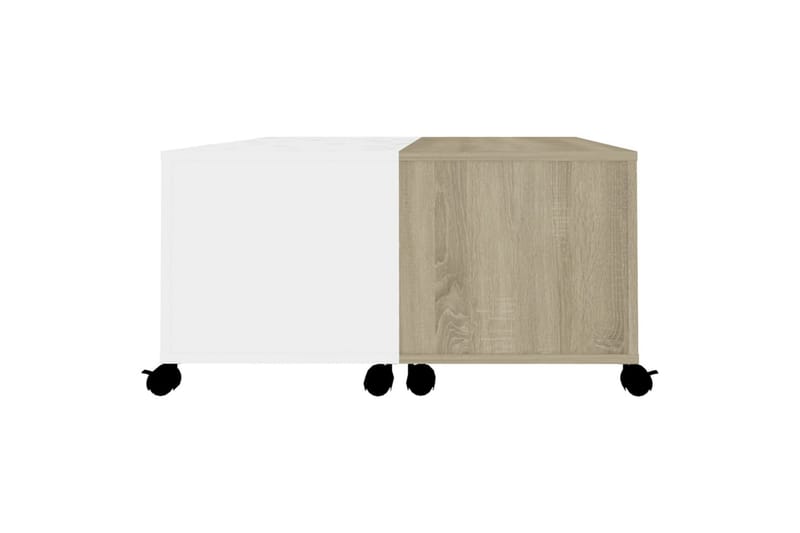 sofabord 75x75x38 cm spånplade hvid og sonoma-eg - Beige - Sofabord