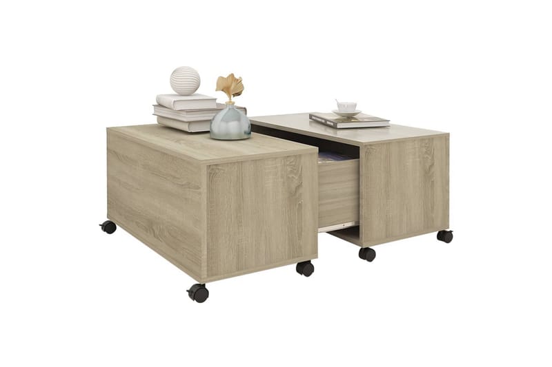 sofabord 75x75x38 cm spånplade sonoma-eg - Brun - Møbler - Borde - Sofabord