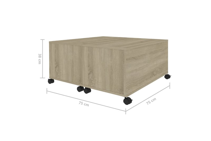 sofabord 75x75x38 cm spånplade sonoma-eg - Brun - Møbler - Borde - Sofabord