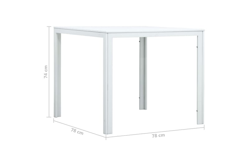 Sofabord 78 X 78 X 74 Cm Hdpe Trælook Hvid - Hvid - Sofabord