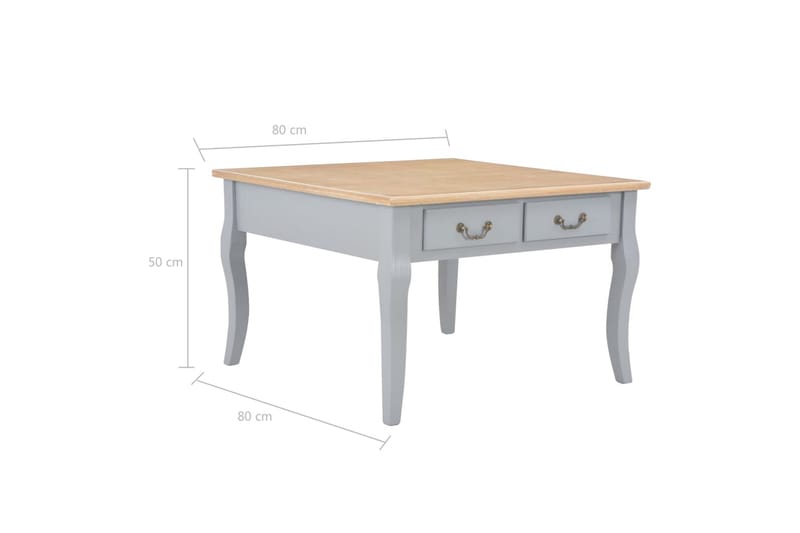 Sofabord 80 X 80 X 50 Cm Træ Grå - Grå - Møbler - Borde - Sofabord