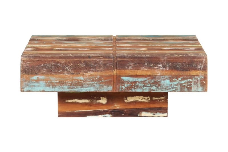 sofabord 80x80x28 cm massivt genbrugstræ - Brun - Møbler - Borde - Sofabord