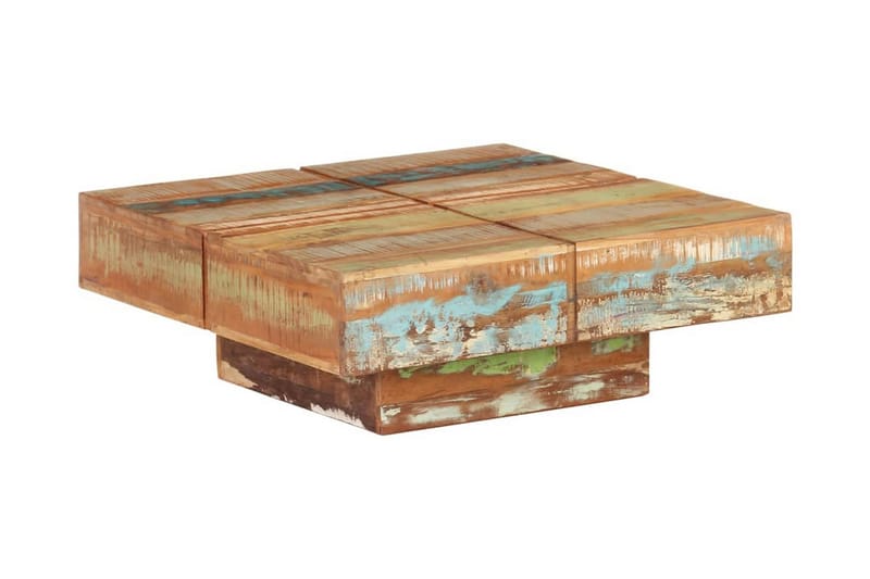 sofabord 80x80x28 cm massivt genbrugstræ - Brun - Møbler - Borde - Sofabord