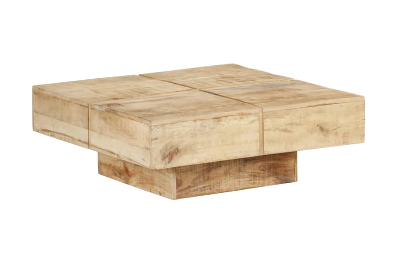 sofabord 80x80x28 cm massivt mangotræ - Brun - Møbler - Borde - Sofabord