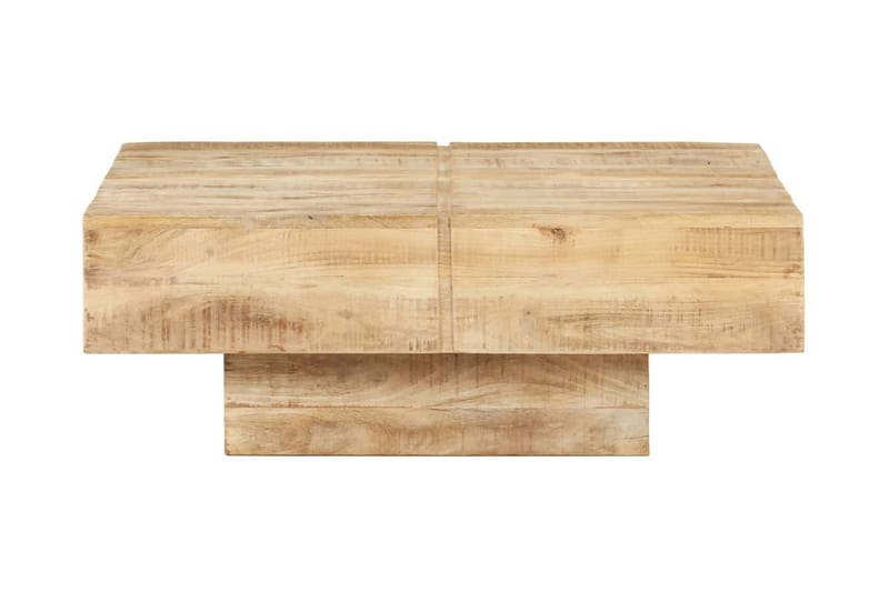 sofabord 80x80x28 cm massivt mangotræ - Brun - Sofabord